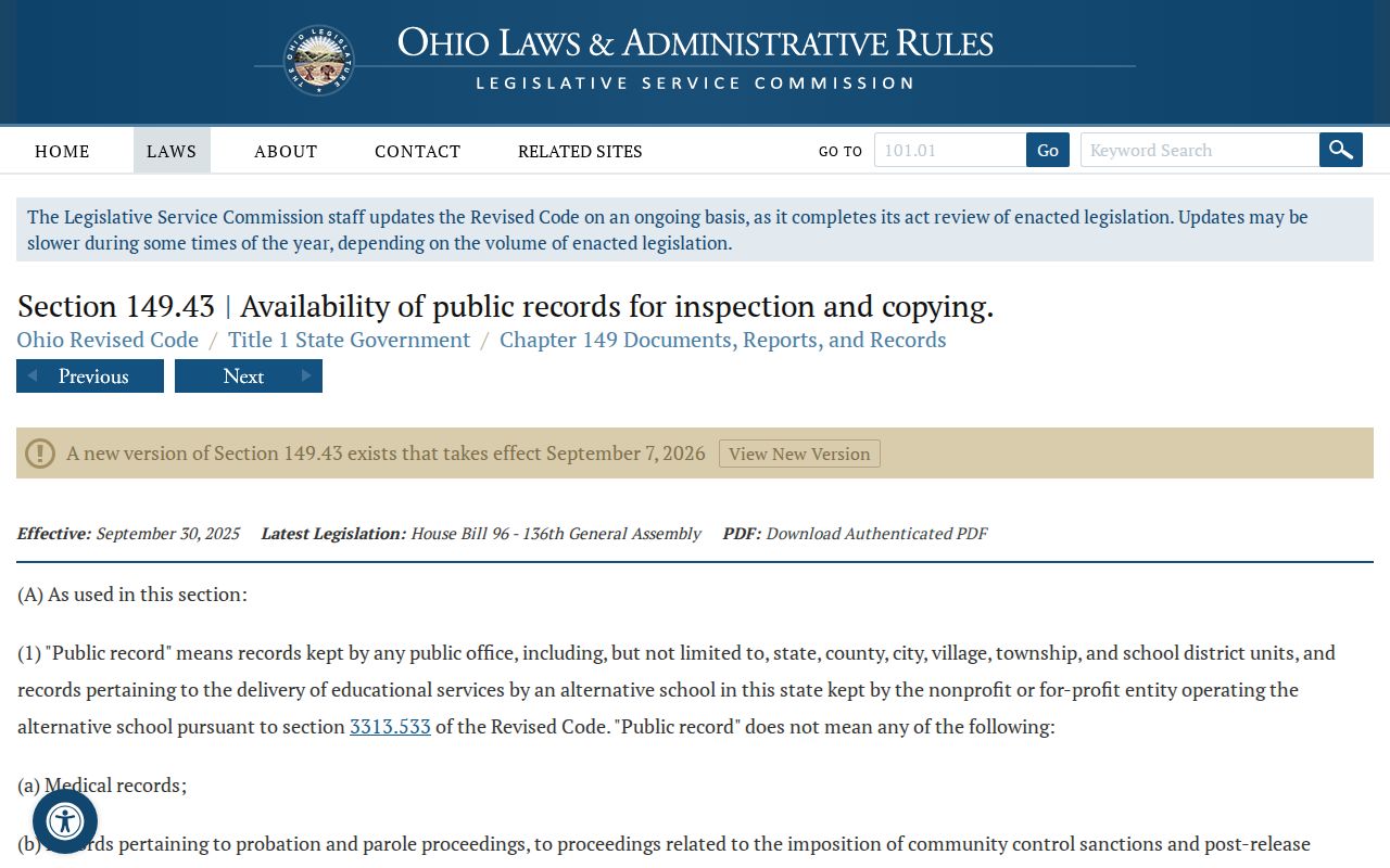 Strongsville residents directory Ohio Public Records Act source