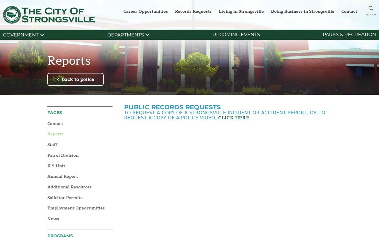 Strongsville neighbors police report request information