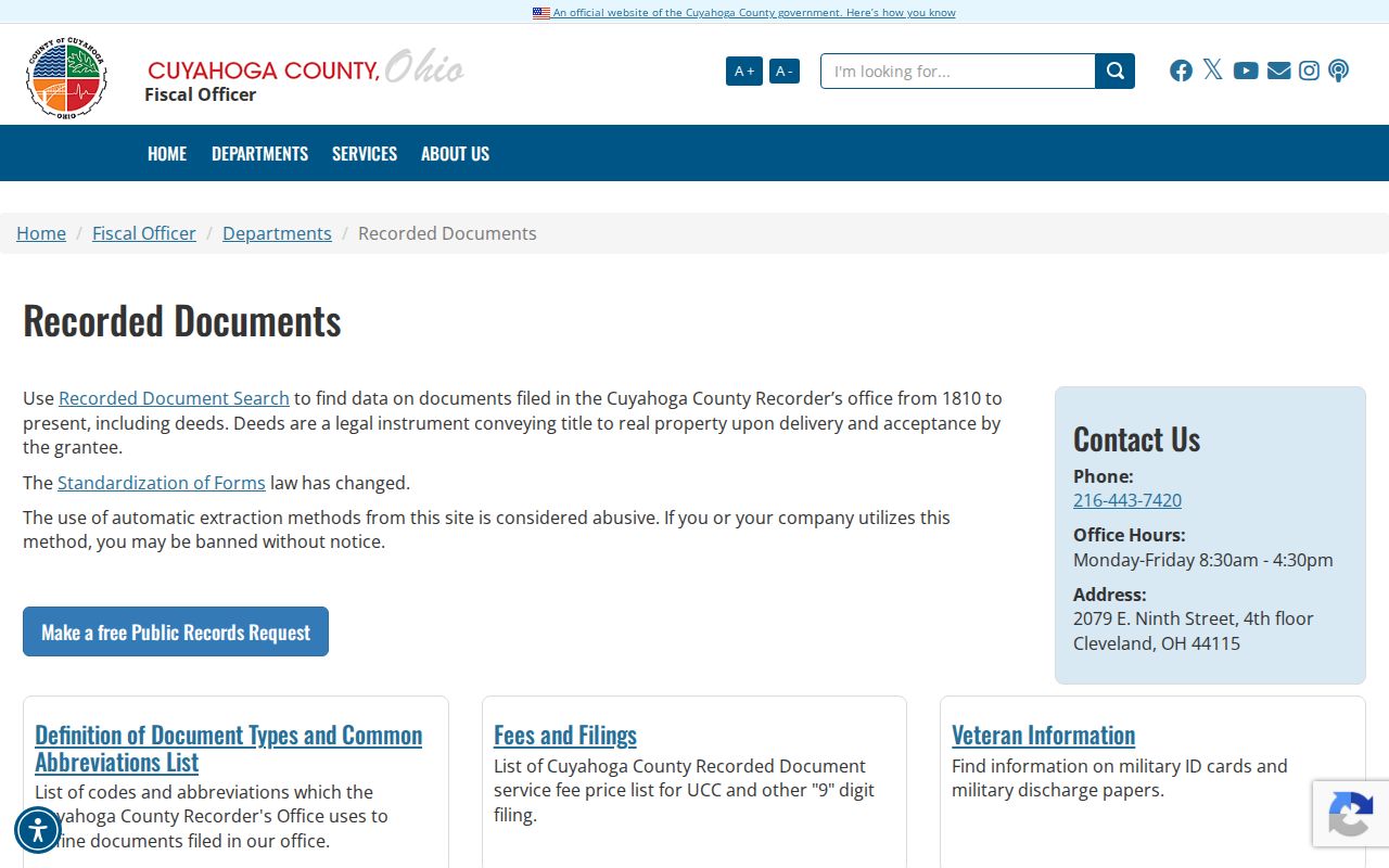 Strongsville previous residents deed research through Cuyahoga County Recorded Documents