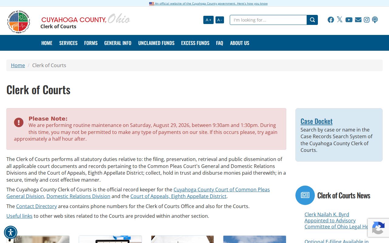 Strongsville resident lookup at the Cuyahoga County Clerk of Courts